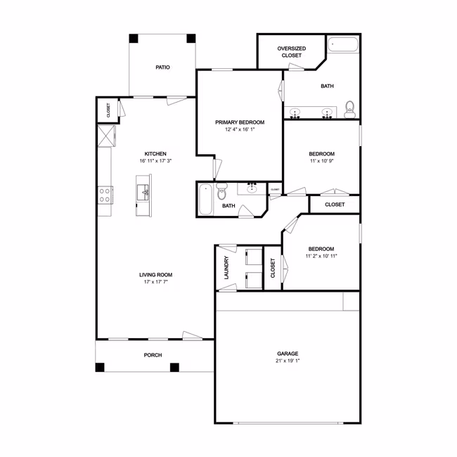 Unit 10381 Fort Ewell Trail 10344 Fort Teran Trail floor plan